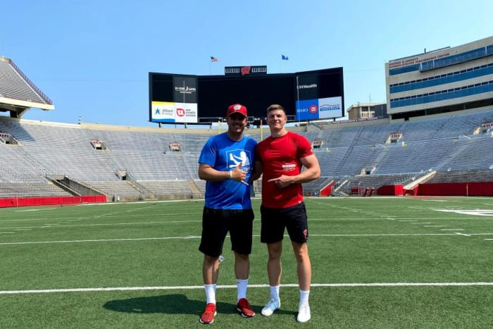 Wisconsin punter Andy Vujnovich and long time mentor Aaron Perez (Courtesy of Aaron Perez)